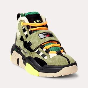 Polo Ralph Lauren Mens PS100 High-Top Sneaker Color Olive Size 9.5